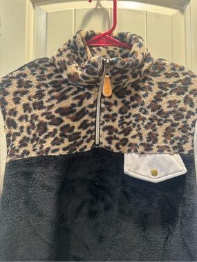 Leopard & Black Plush pullover